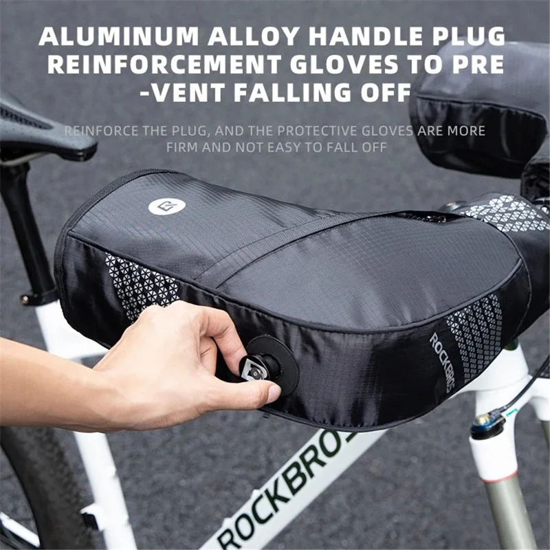 ROCKBROS D80 1 Par de Guantes de Bicicleta Resistentes al Viento Cubierta del Manillar Térmica Guantes de Ciclismo Mitones