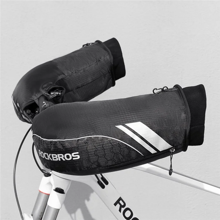 ROCKBROS D39-1 1Par de Luvas de Guidão de Bicicleta de Inverno para Ciclismo, à Prova de Vento e Quentes, para E-Bike