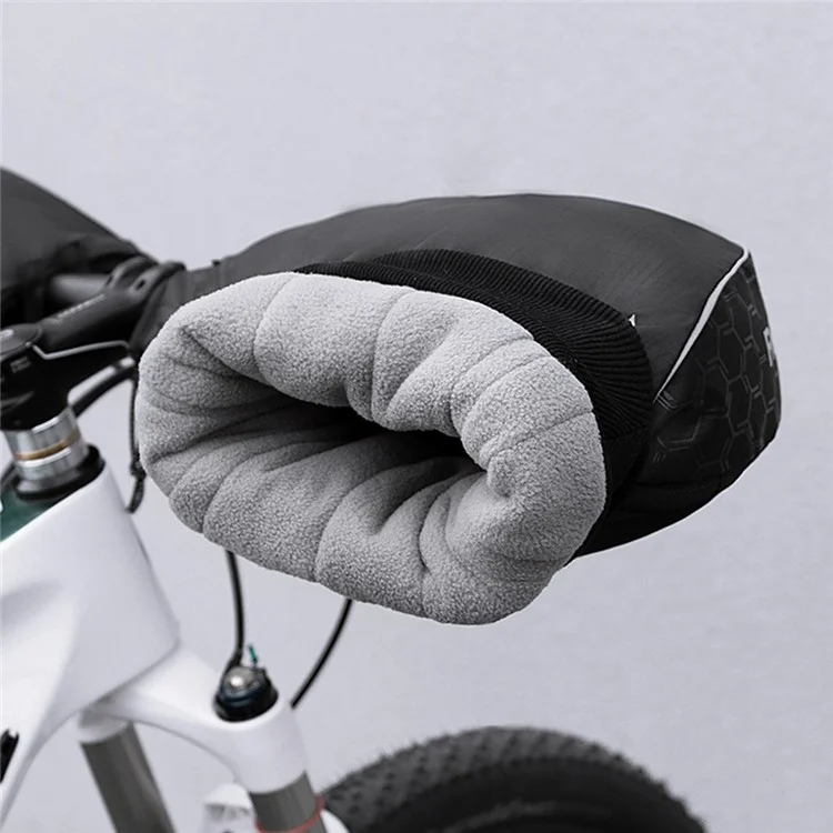 ROCKBROS D39-1 1Pair Bicycle Handlebar Gloves Winter Cycling Windproof Warm Mittens Hand Cover for E-Bike