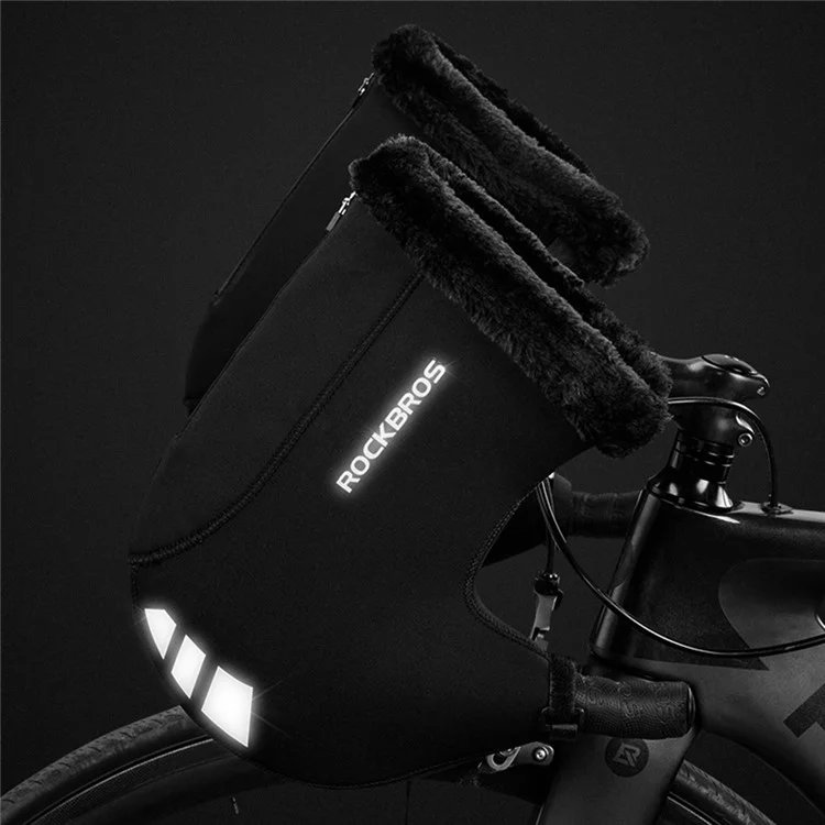 ROCKBROS D63 1 Pair Winter Motorcycle Bike Handle Warm Cover SBR Fabric Windproof Gloves
