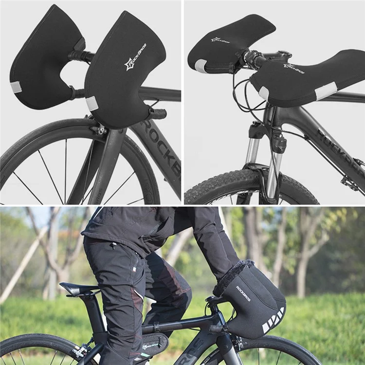 ROCKBROS D63 1 Pair Winter Motorcycle Bike Handle Warm Cover SBR Fabric Windproof Gloves