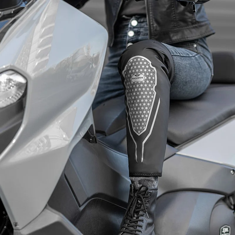 ROCKBROS TT017 Winter Warm Knee Pads Gears Motorcycle Leg Warmers Fleece Long Leg Sleeves - 2XL / 3XL