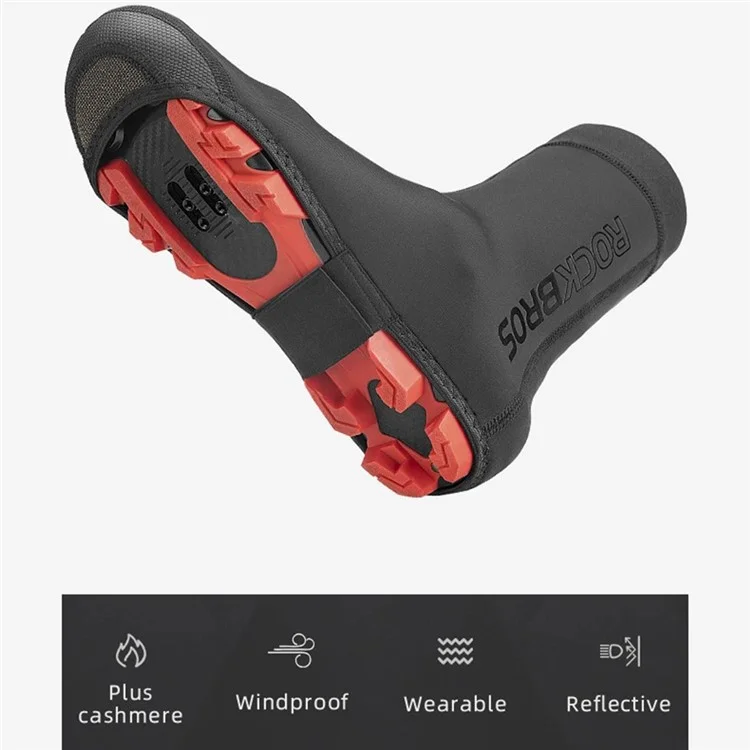 ROCKBROS LF1104 1 Pair Cycling Shoe Covers Winter Warm Bike Shoe Cover Windproof Sking Overshoes - XL