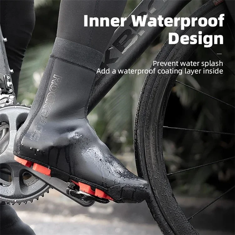 ROCKBROS LF1104 1 Pair Cycling Shoe Covers Winter Warm Bike Shoe Cover Windproof Sking Overshoes - XL