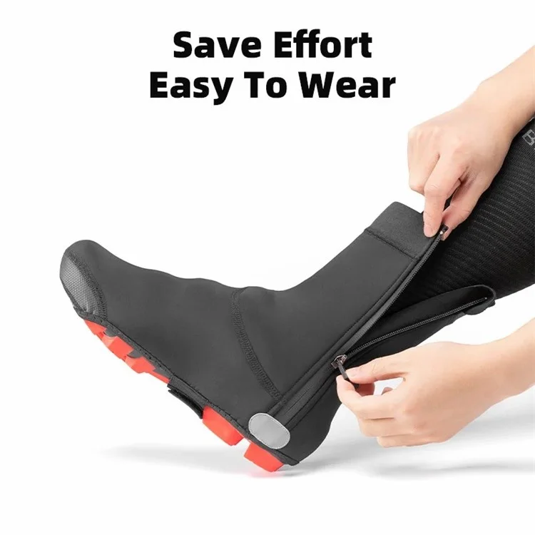 ROCKBROS LF1104 1 Pair Cycling Shoe Covers Winter Warm Bike Shoe Cover Windproof Sking Overshoes - XL