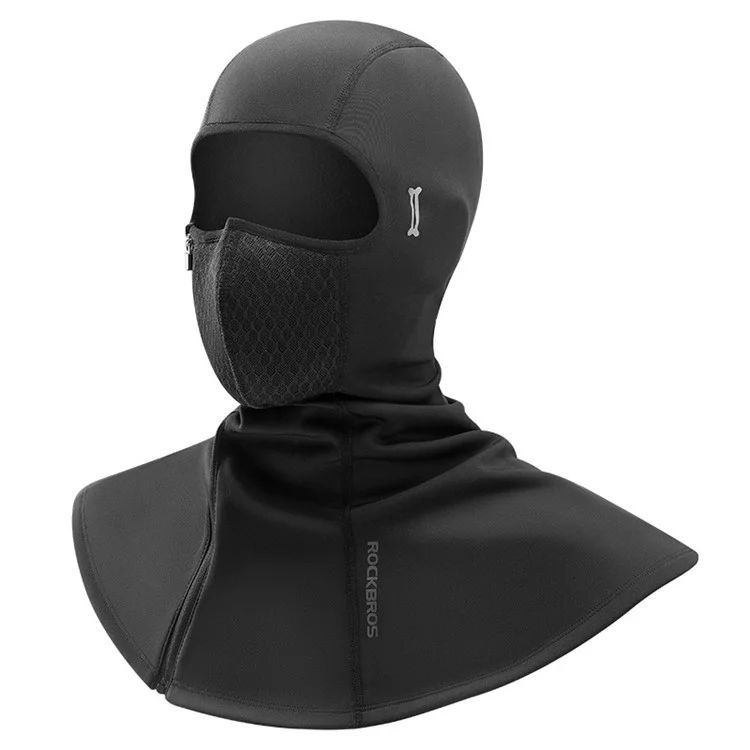 ROCKBROS Windproof Warm Hood Fall / Winter Motorcycle Helmet Mask Full Face Mask for Riding - Zippered / S