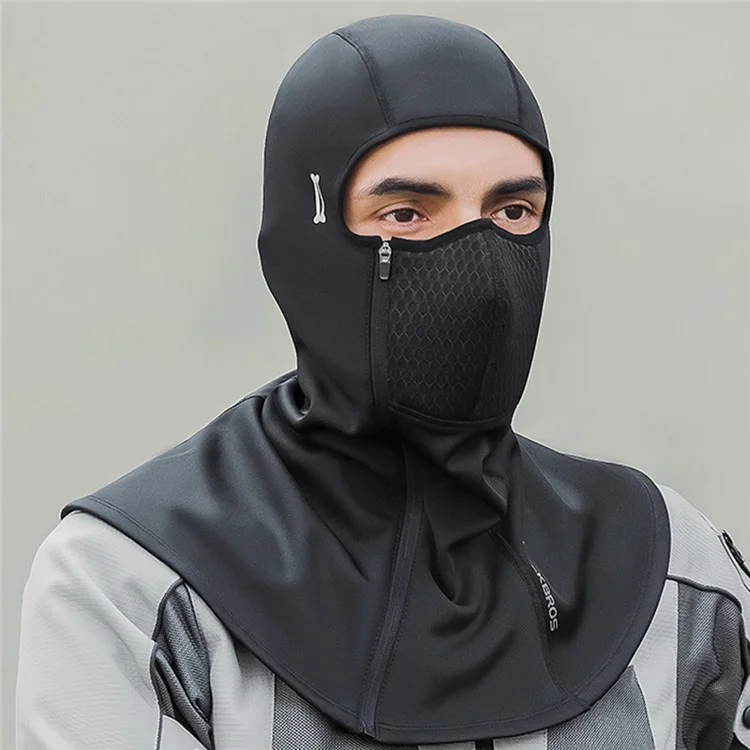 ROCKBROS Windproof Warm Hood Fall / Winter Motorcycle Helmet Mask Full Face Mask for Riding - Zippered / S