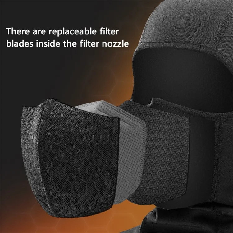 ROCKBROS Windproof Warm Hood Fall / Winter Motorcycle Helmet Mask Full Face Mask for Riding - Zippered / S