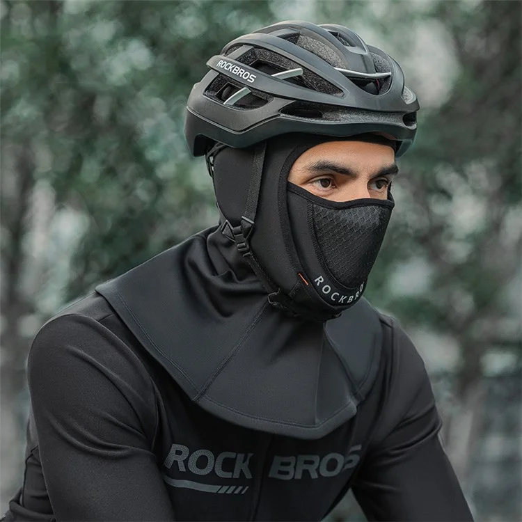 ROCKBROS Windproof Warm Hood Fall / Winter Motorcycle Helmet Mask Full Face Mask for Riding - Zippered / S