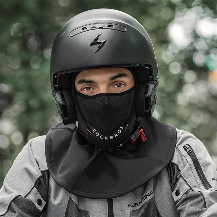 ROCKBROS Windproof Warm Hood Fall / Winter Motorcycle Helmet Mask Full Face Mask for Riding - Sticker / S