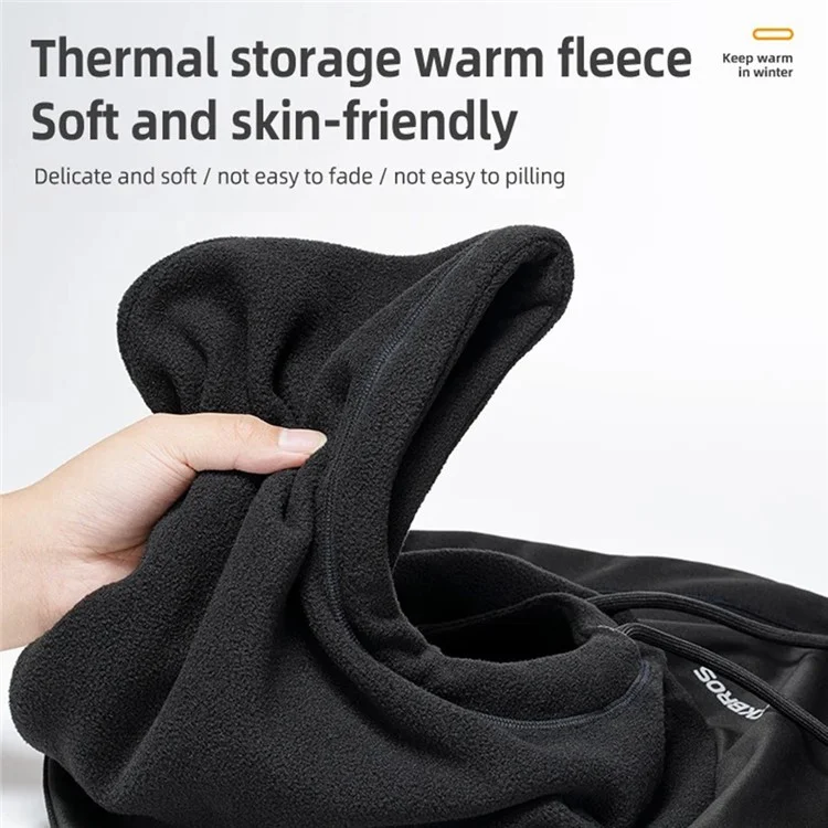ROCKBROS YPP025 Windproof Warm Cycling Face Mask Unisex Dual Layer Hood Head Scarf - Black