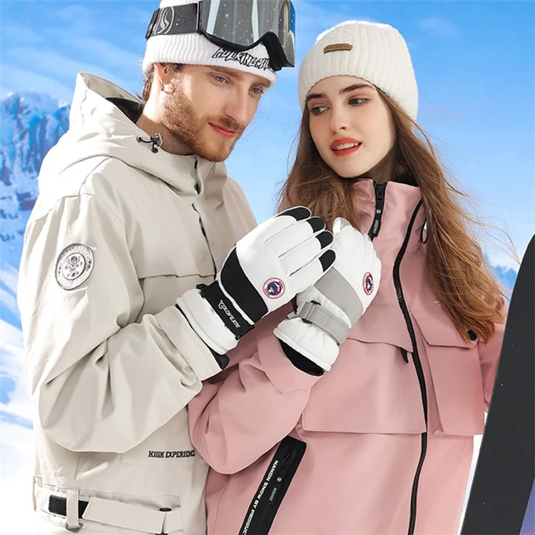 GOLOVEJOY SK29 One Pair Winter Skiing Gloves Thermal Warmer Hand Cover Touch Phone Screen Function - Dark Grey / L