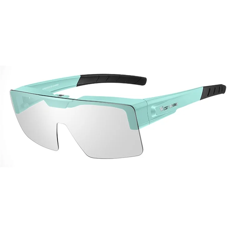 WEST BIKING YP0703159 Outdoor Cycling Sunglasses for Men and Women Clear Sunglasses Wind-Proof Sports Glasses - Green