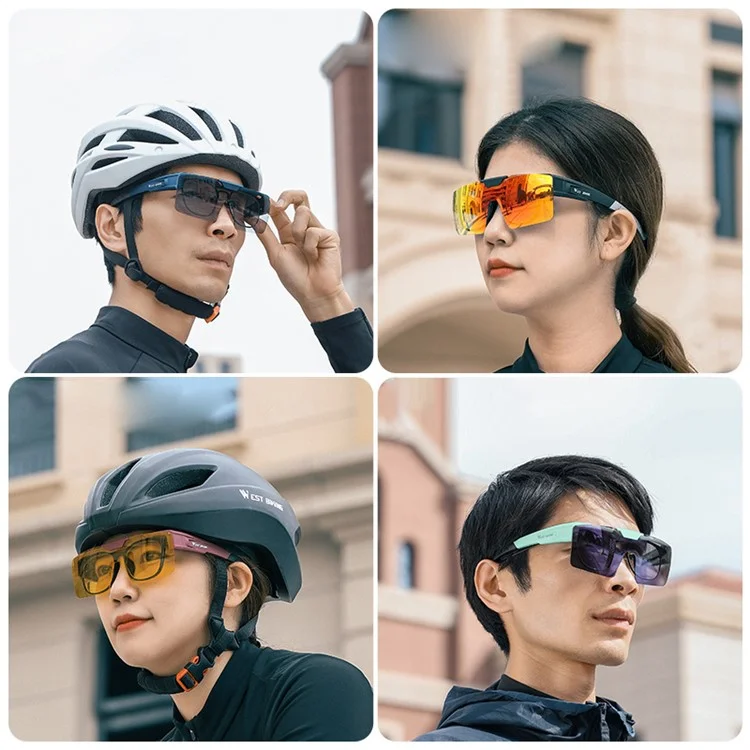 WEST BIKING Brightening Cycling Sunglasses for Outdoor Fishing Sunglasses Wind-Proof Sports Glasses - Green