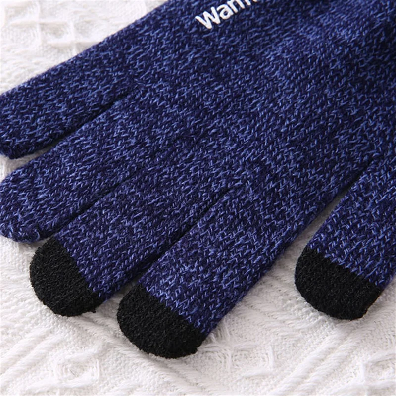 YF-701 Elastic Touch Screen Full Finger Gloves Cycling Driving Winter Warm Outdoor Mittens - Dark Grey+Light Grey