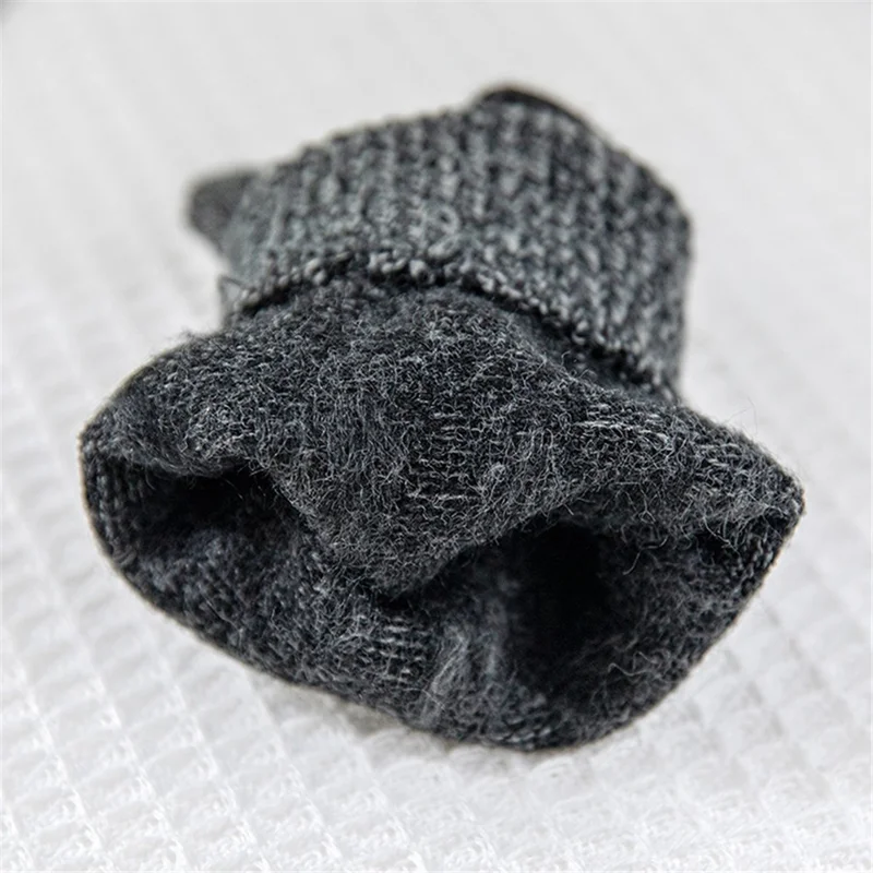 YF-701 Elastic Touch Screen Full Finger Gloves Cycling Driving Winter Warm Outdoor Mittens - Dark Grey+Light Grey
