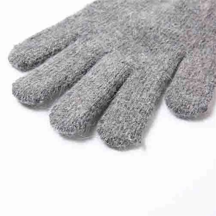 1 Paire Gants de Mélange de Cheveux de Lapin - Gris Foncé