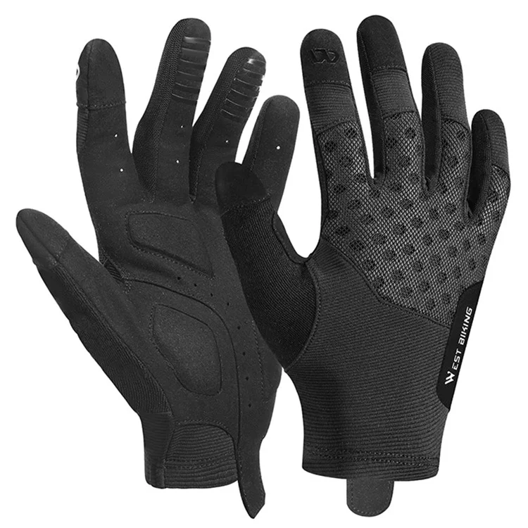 WEST BIKING YP0211245 Touch Screen Non-slip Cycling Gloves Shock-absorbing Mittens - M