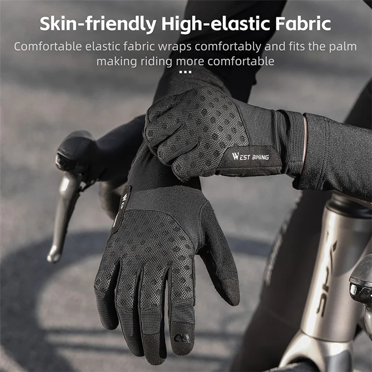 WEST BIKING YP0211245 Touch Screen Non-slip Cycling Gloves Shock-absorbing Mittens - M