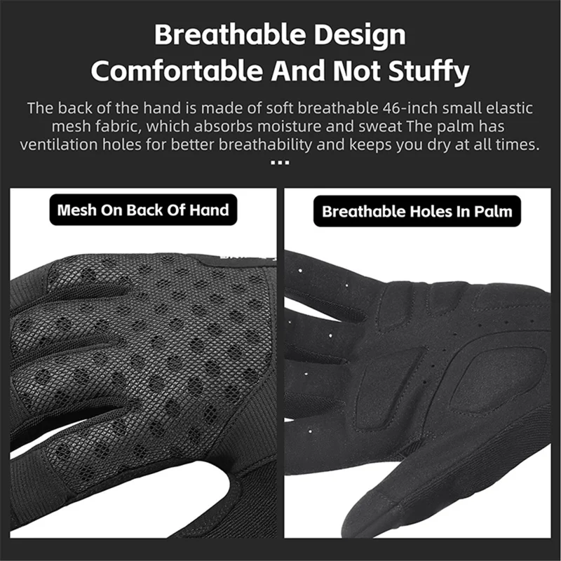 WEST BIKING YP0211245 Touch Screen Non-slip Cycling Gloves Shock-absorbing Mittens - M