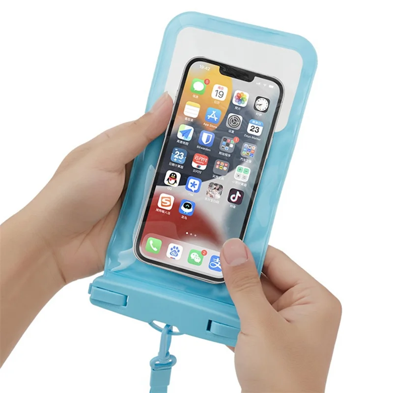 7.2-inch Phone TPU Case IPX8 Waterproof Phone Cover with Back Airbag Protection - Pink