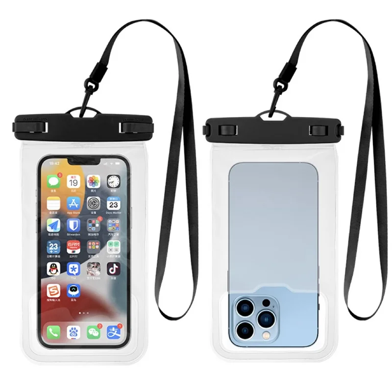 7.2-inch Phone TPU Case IPX8 Waterproof Phone Cover with Back Airbag Protection - White