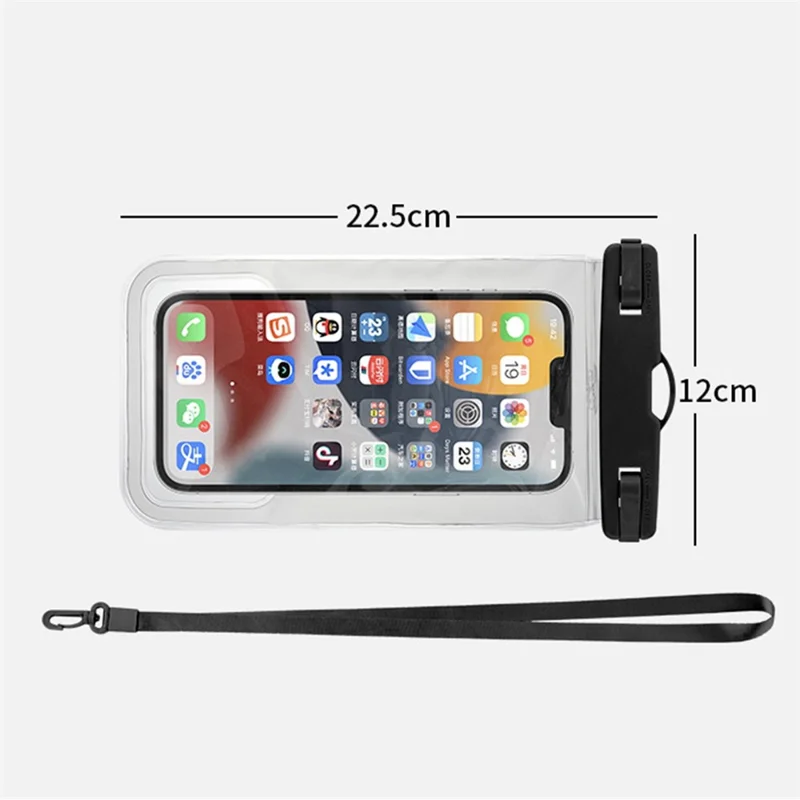 7.2-inch Phone TPU Case IPX8 Waterproof Phone Cover with Back Airbag Protection - White