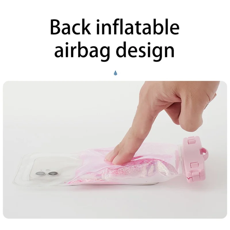 IPX8 Waterproof Case for 7.2-inch Phone Luminous Glitter Touch Screen Underwater Phone Cover - Black