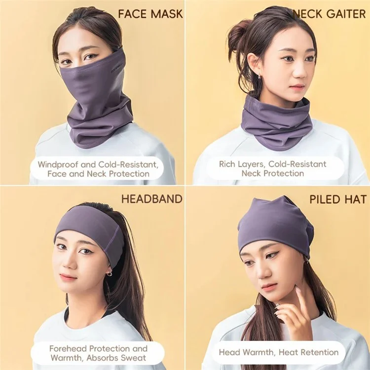 ROCKBROS LF70694 Winter Windproof Face Mask Multi-function Neck Gaiter Headband - Black