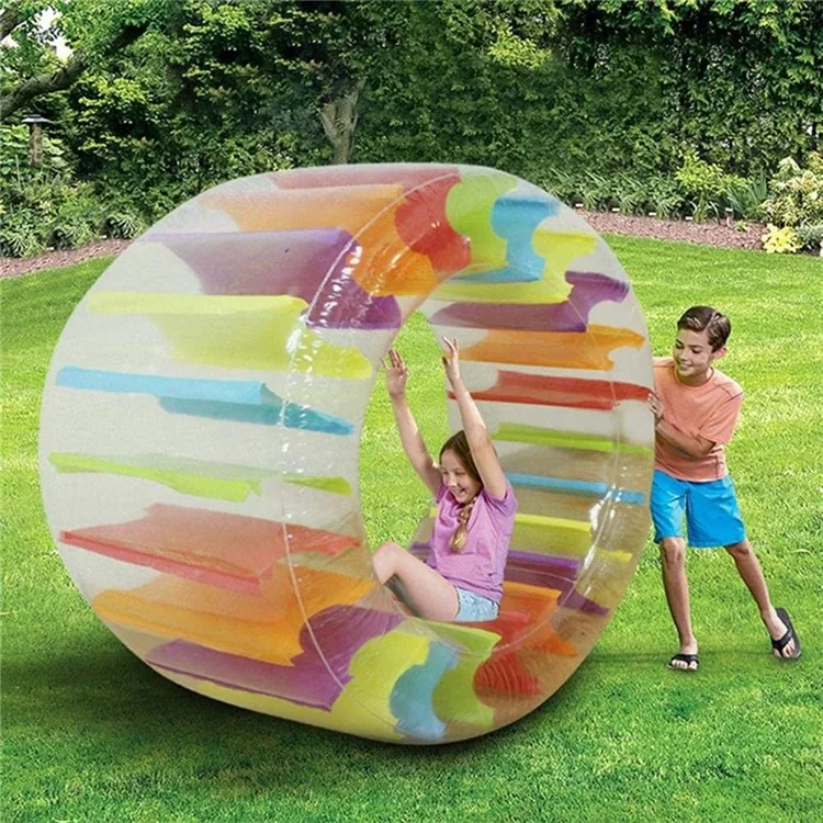 JZ123456 Aufblasbarer Wasserradwalzenpool Schwimmt Spielzeug Für Strand Rasen, 100x65x60 cm