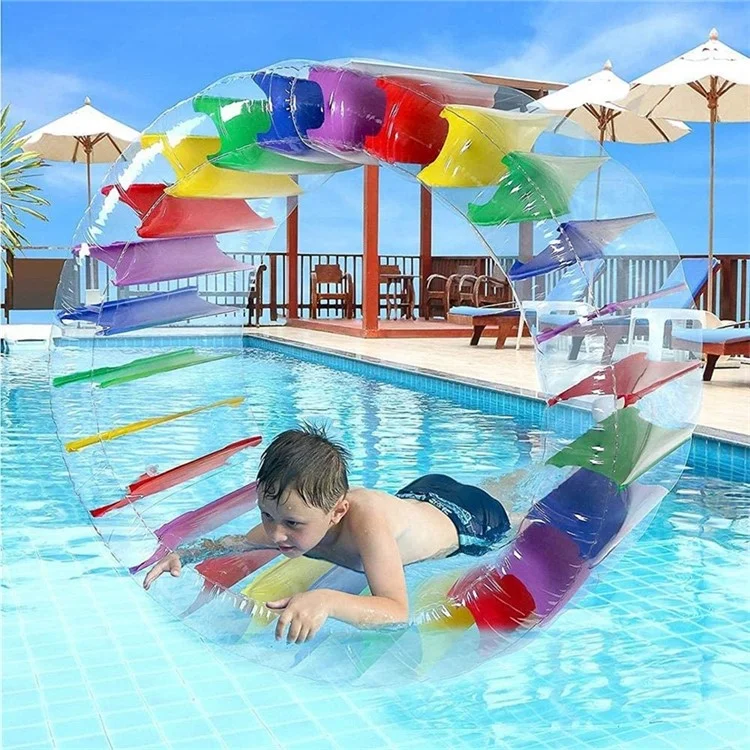 JZ123456 Inflatable Water Wheel Roller Pool Floats Toy for Beach Lawn, 100x65x60cm