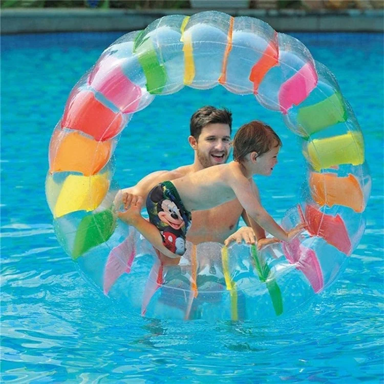 JZ123456 Inflatable Water Wheel Roller Pool Floats Toy for Beach Lawn, 100x65x60cm