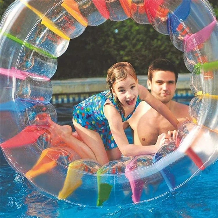 JZ123456 Inflatable Water Wheel Roller Pool Floats Toy for Beach Lawn, 100x65x60cm