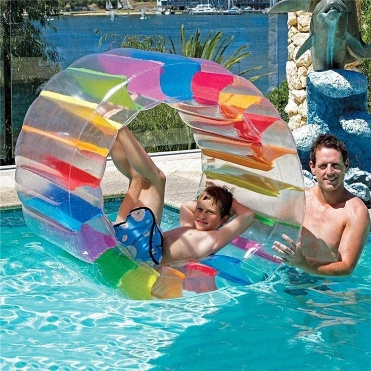 JZ123456 Inflatable Water Wheel Roller Pool Floats Toy for Beach Lawn, 100x65x60cm