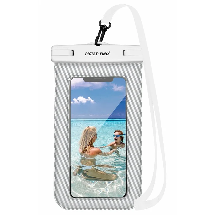 PICTET.FINO RH17 Wasserdichter Trockenbeutel für 8,2-Zoll-Telefone, Schwimmender Schwammdesign, IPX8-Telefontasche - Grau