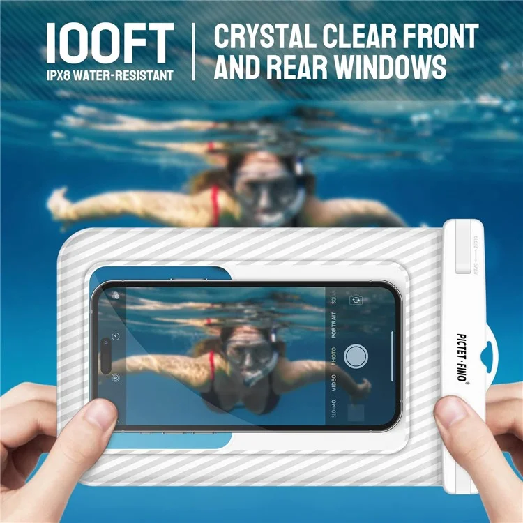 PICTET.FINO RH17 Wasserdichter Trockenbeutel für 8,2-Zoll-Telefone, Schwimmender Schwammdesign, IPX8-Telefontasche - Grau