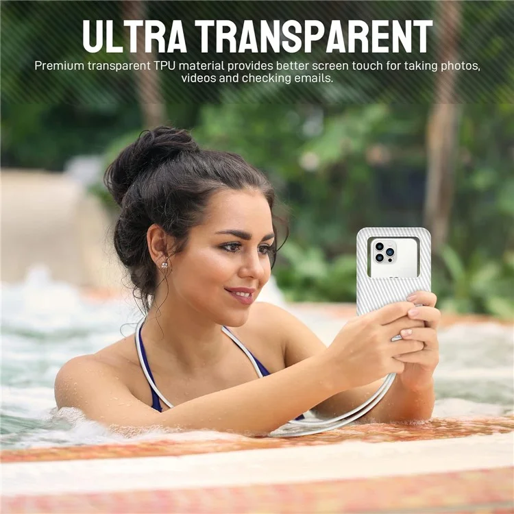PICTET.FINO RH17 Wasserdichter Trockenbeutel für 8,2-Zoll-Telefone, Schwimmender Schwammdesign, IPX8-Telefontasche - Grau