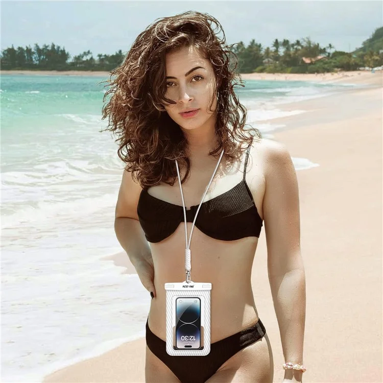 PICTET.FINO RH17 Wasserdichter Trockenbeutel für 8,2-Zoll-Telefone, Schwimmender Schwammdesign, IPX8-Telefontasche - Grau