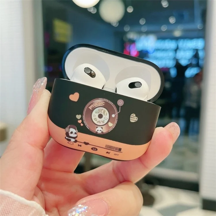Para AirPods Pro 2 Earphone Case TPU Cover Cute Cartoon Earphone Shell Matte Earphone Protector - Preto