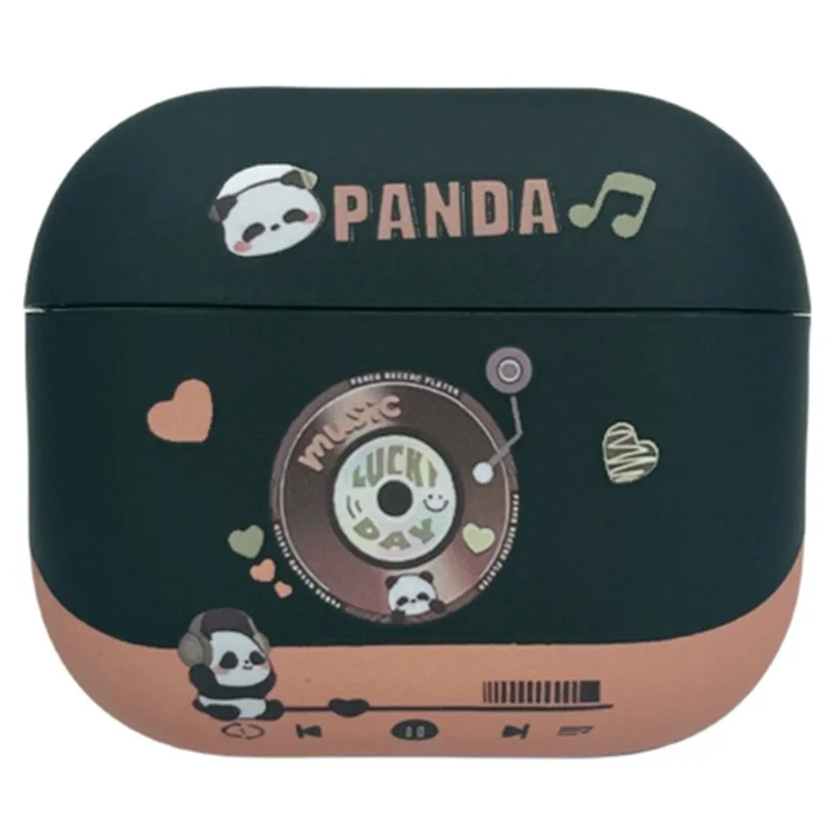 Para AirPods Pro Earphone Protector TPU Earphone Case Lovely Panda Earphone Shell - Black
