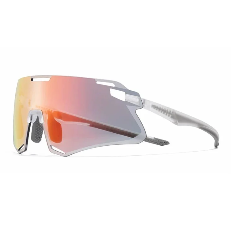 ROCKBROS SP318 Cycling Glasses Lightweight Bike Eyeglasses Outdoor Protection Goggles - Transparent+Photochromic Lens Red