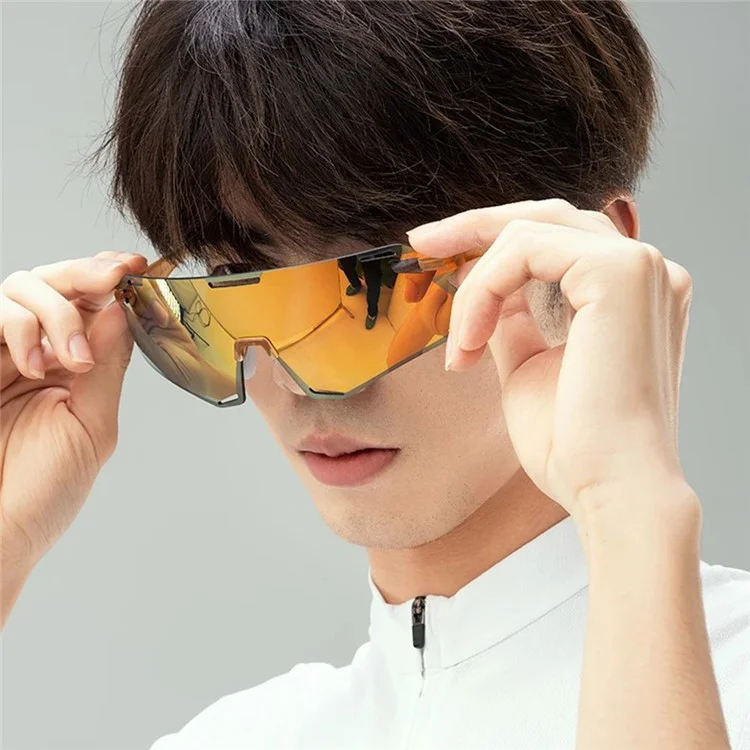 ROCKBROS SP318 Cycling Glasses Lightweight Bike Eyeglasses Outdoor Protection Goggles - Transparent+Photochromic Lens Red
