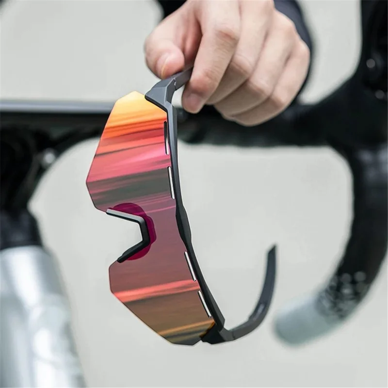 ROCKBROS SP246 Cycling Glasses Outdoor Windproof Eyeglasses Eye Protection Goggles, 4 Lens - Navy Blue Frame