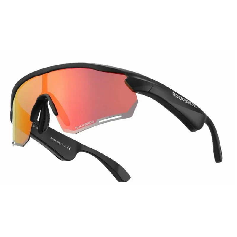 ROCKBROS SP251 Outdoor Cycling Fishing Bluetooth-compatible Call Music Eyeglasses Eye Protection Outdoor Glasses - Polarized Red Lens