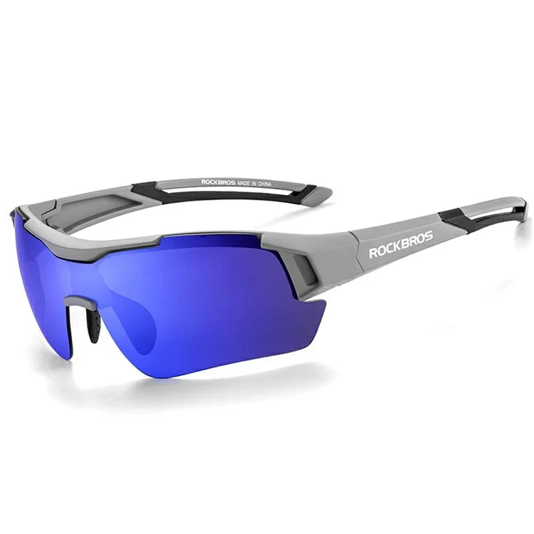 ROCKBROS Polarized Cycling Glasses Sports MTB Bike Eyeglasses Outdoor Sunglasses - Cement Grey