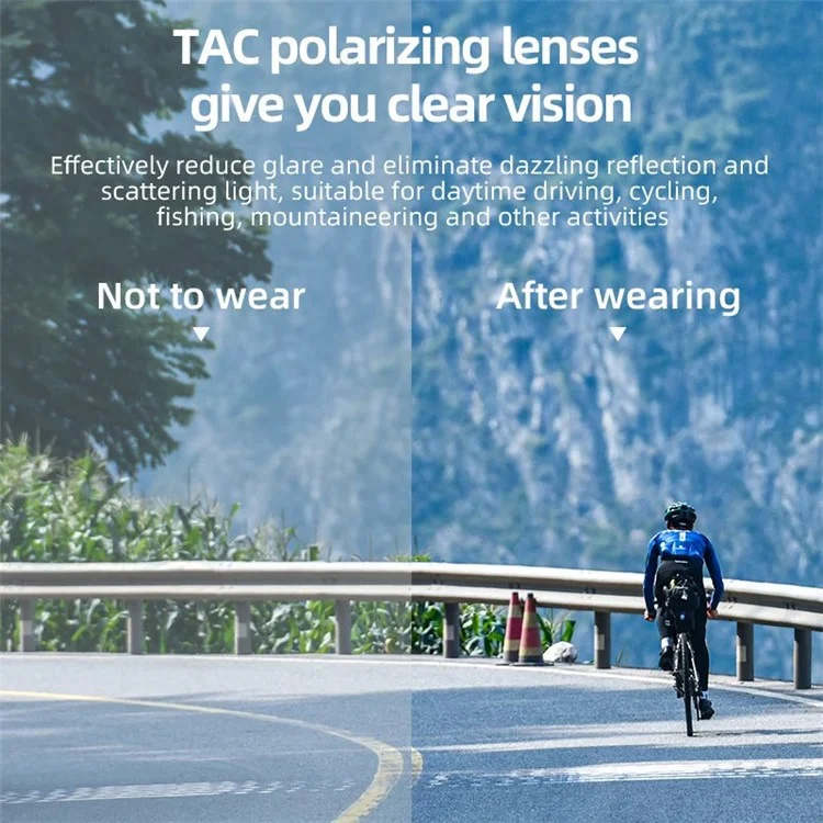 ROCKBROS SP204 Bicycle Glasses UV400 Cycling Glasses Bike Fishing Sunglasses - Transparent+Photochromic Lens