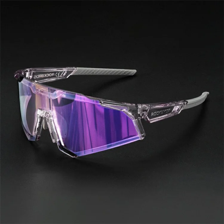 ROCKBROS SP291 Lenti Fotocromiche Occhiali da Outdoor Antivento Protezione per Gli Occhi Ciclismo - Viola Trasparente
