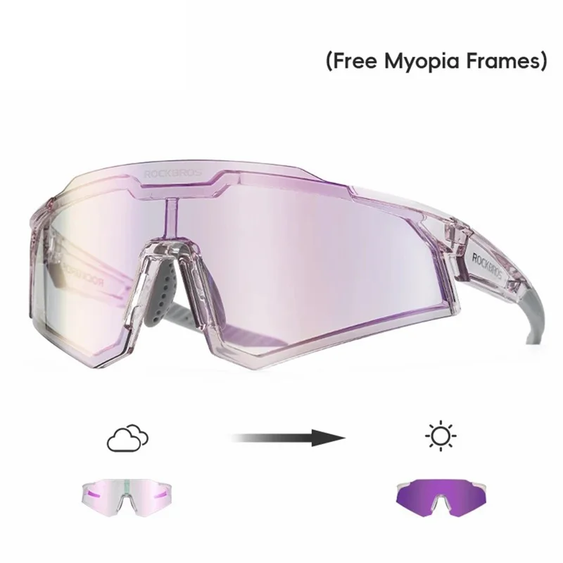ROCKBROS SP291 Photochromic Lens Outdoor Glasses Windproof Cycling Eye Protection Goggles - White Frame