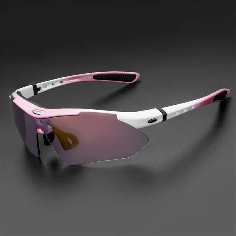 ROCKBROS 0089 Outdoor Cycling Glasses Men Women Sunglasses MTB Road Bike Goggles - Photochromic / Pink