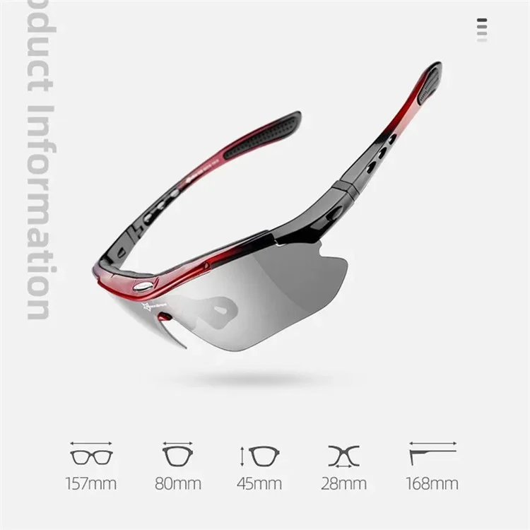 ROCKBROS 0089 Outdoor Cycling Glasses Men Women Sunglasses MTB Road Bike Goggles - Photochromic / Pink